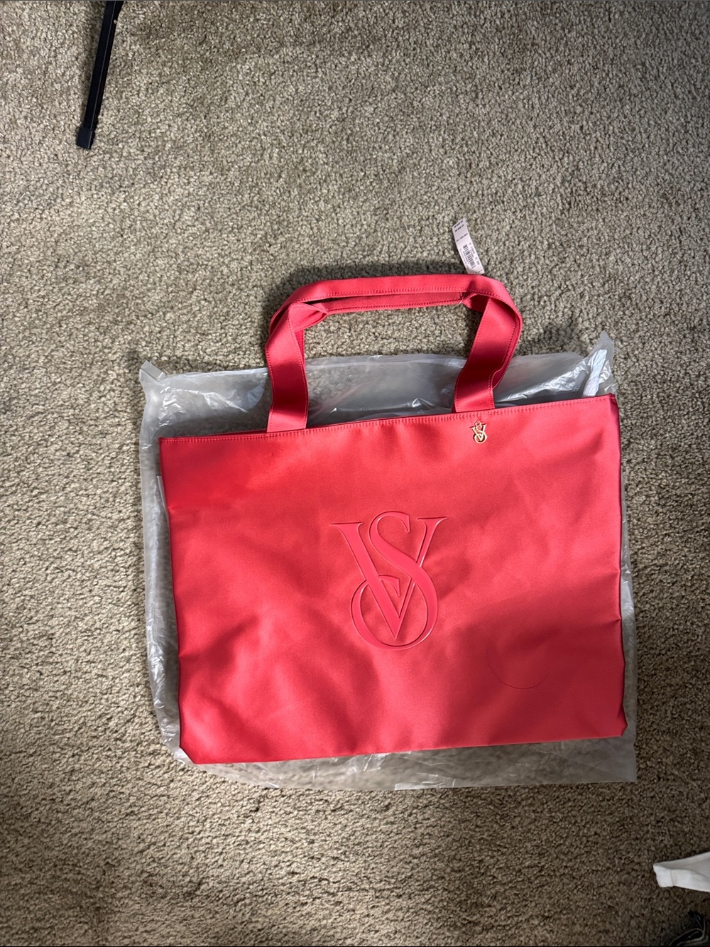 Victoria's Secret Coral Pink Embossed VS Tote